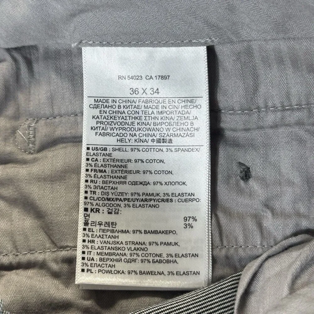 Banana Republic 36x34 Dress Casual Pants Mens Gray Cotton Modern Slim Fit Lined